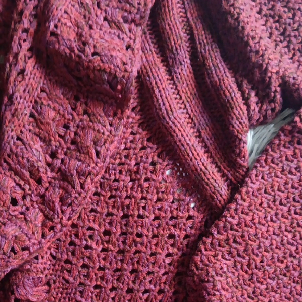 Liz Claiborne Maroon Open-Front Cardigan - Picture 4 of 4
